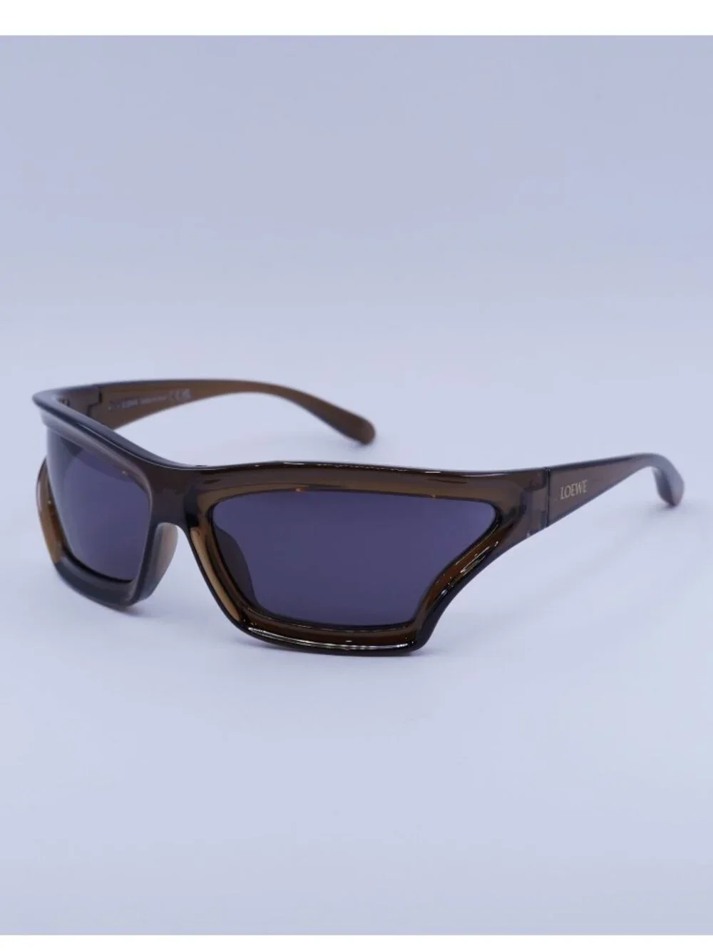 Loewe LW40143U 47A Sunglasses Brown Shield Frame, Grey Lenses
